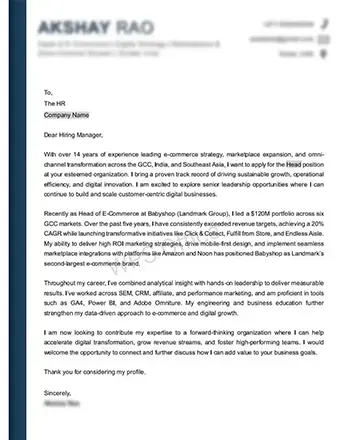 Cover Letter Sample 2