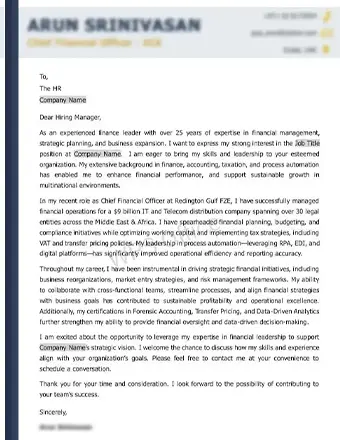 Cover Letter Sample 4